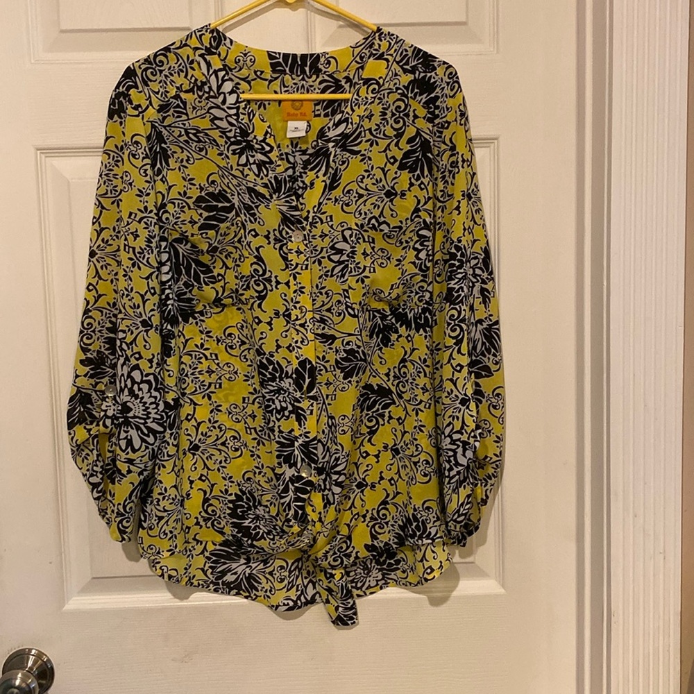 Yellow and black blouse